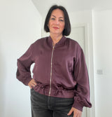 Silky Satin Feel Bomber Jacket up to size 14/16