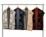 Bandana Print Waistcoat Gilet with pockets. Wool and Cotton blend