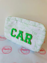Beautiful green toile print pouch