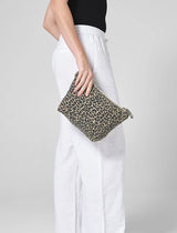 Washed Leopard Tote and matching Pouch set