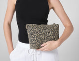 Washed Leopard Tote and matching Pouch set