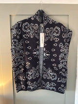 Bandana Print Waistcoat Gilet with pockets. Wool and Cotton blend