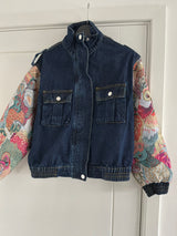 Vintage Tapestry Arm Denim Jacket