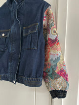 Vintage Tapestry Arm Denim Jacket