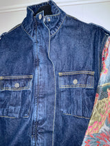 Vintage Tapestry Arm Denim Jacket