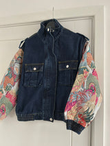Vintage Tapestry Arm Denim Jacket