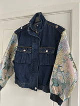 Vintage Tapestry Arm Denim Jacket