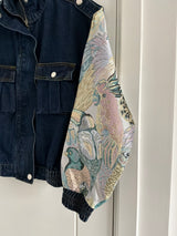 Vintage Tapestry Arm Denim Jacket