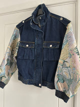 Vintage Tapestry Arm Denim Jacket