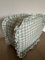 Gingham Ruffle pouch - various colours