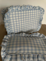 Gingham Ruffle pouch - various colours